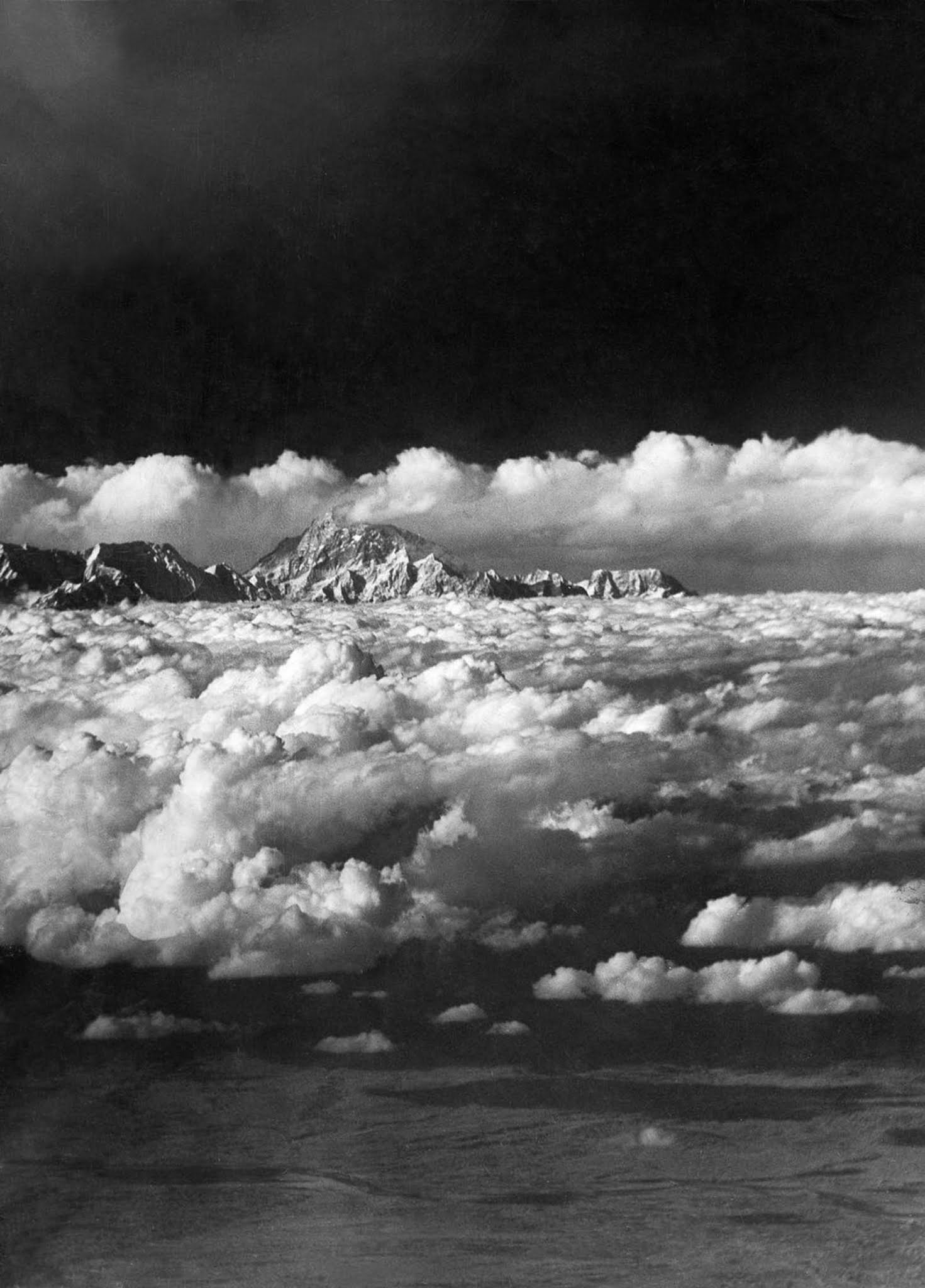 An infrared picture of Everest, taken from 100 miles away.