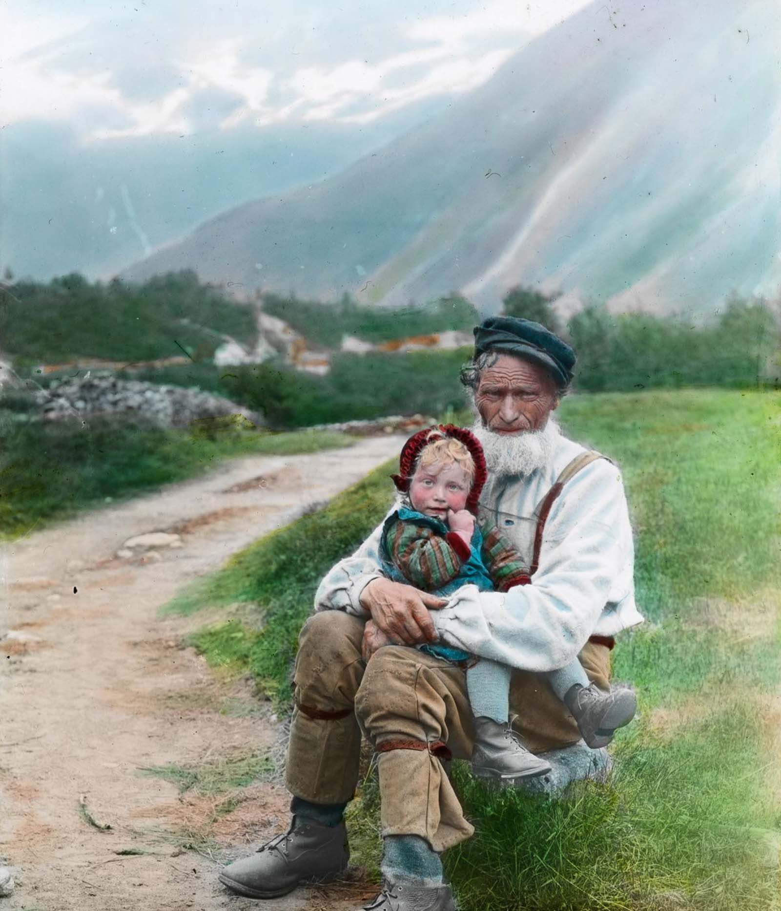 norway old color photos lantern slides