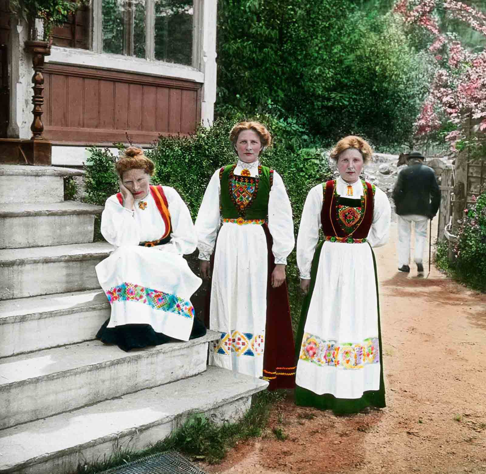 norway old color photos lantern slides