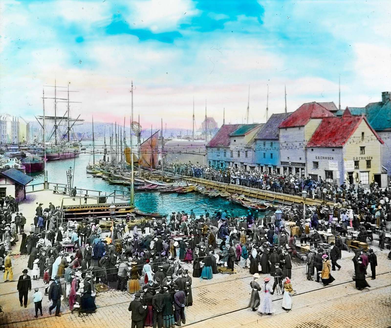 norway old color photos lantern slides