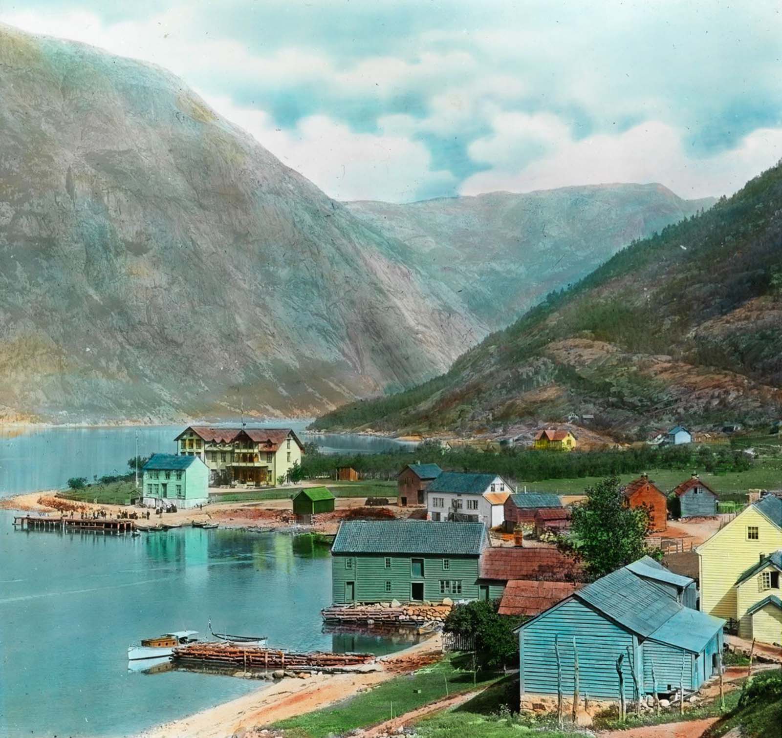 norway old color photos lantern slides