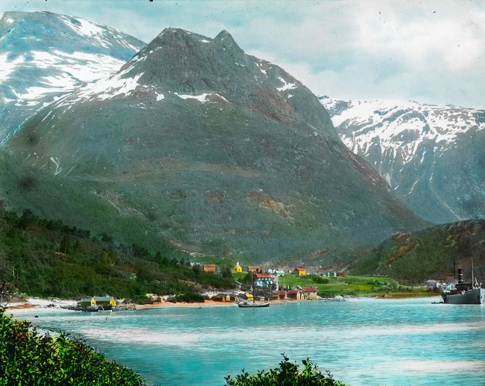 norway old color photos lantern slides