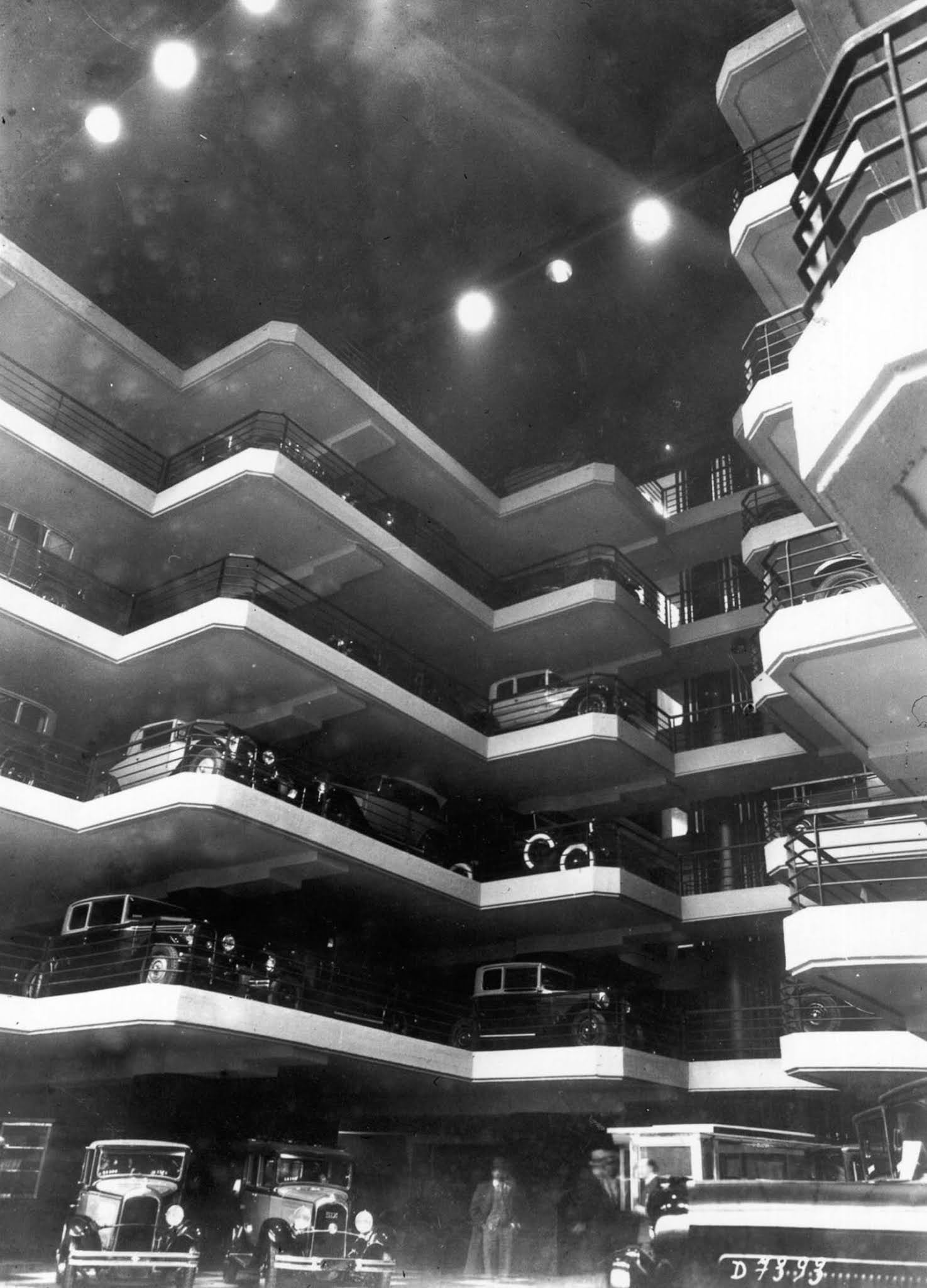 vintage photographs of early vertical parking garages