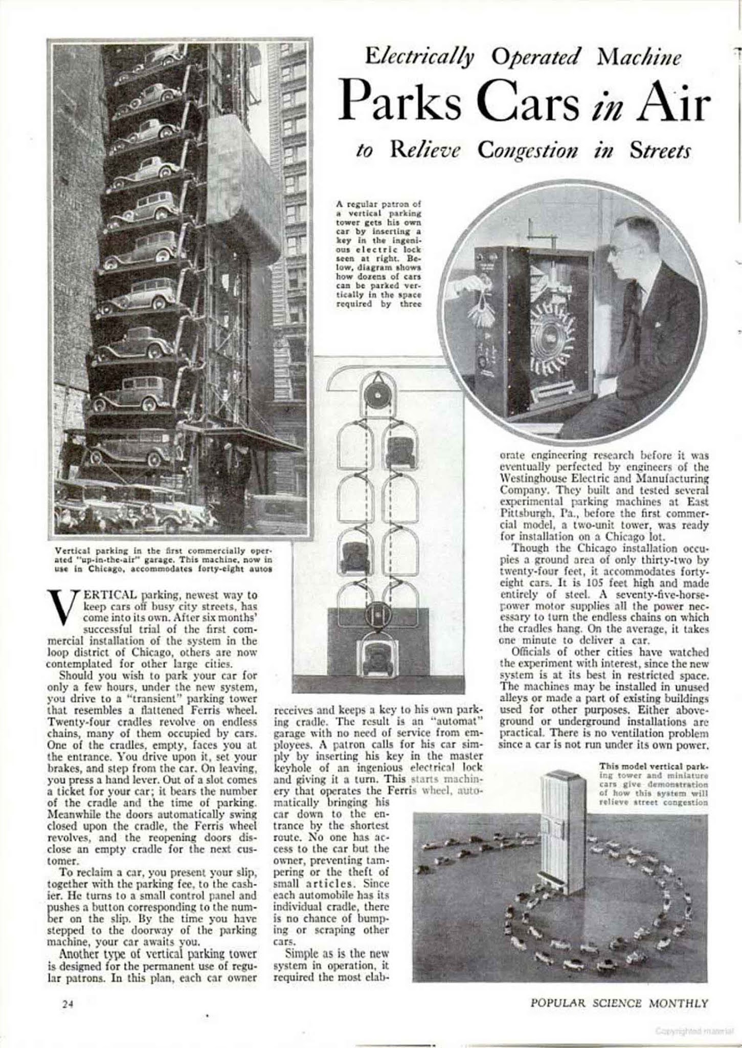 vintage photographs of early vertical parking garages