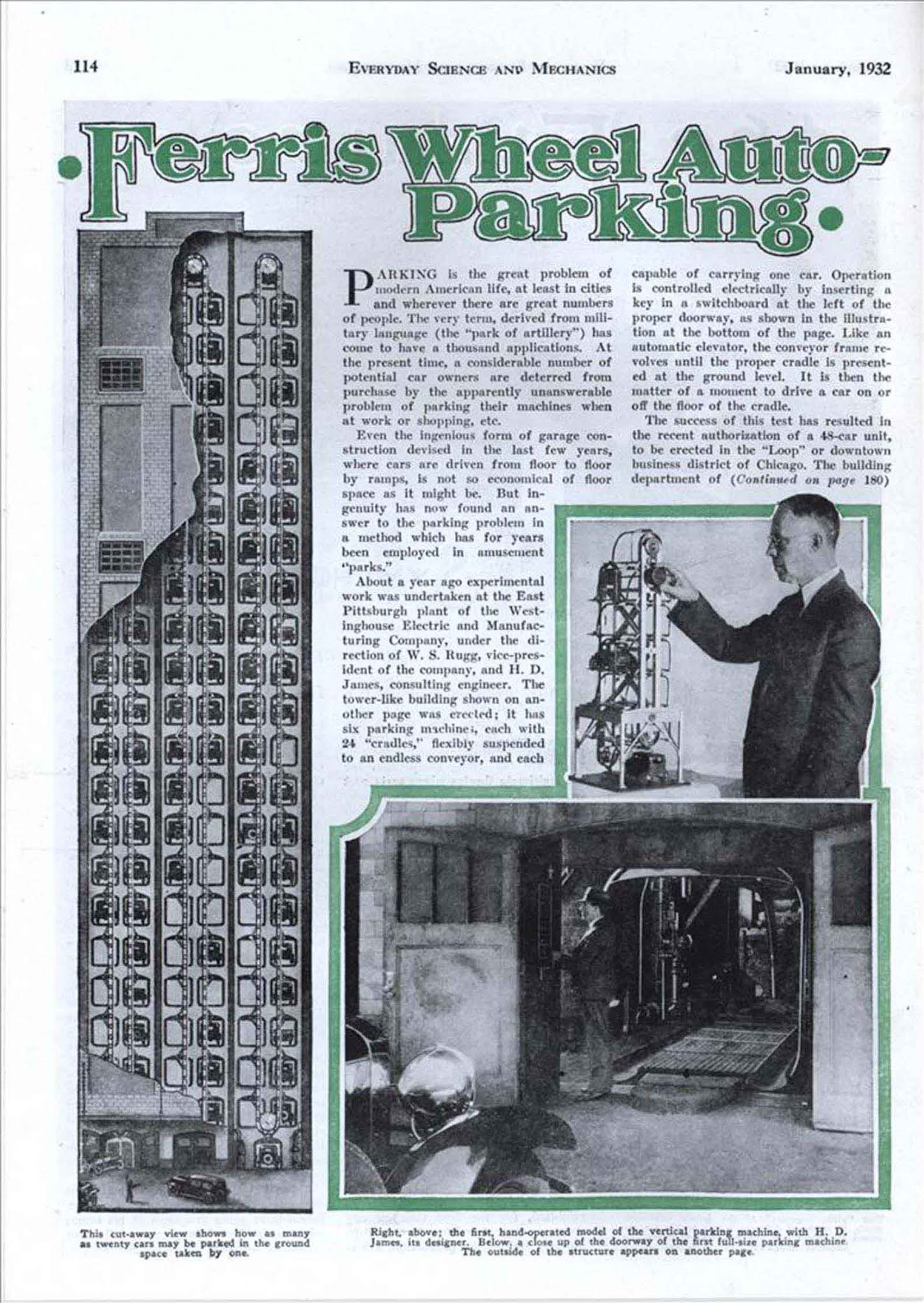 vintage photographs of early vertical parking garages