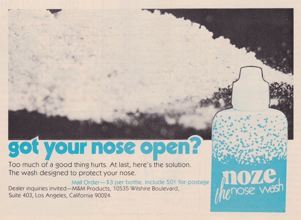 cocaine paraphernalia ads 1970s