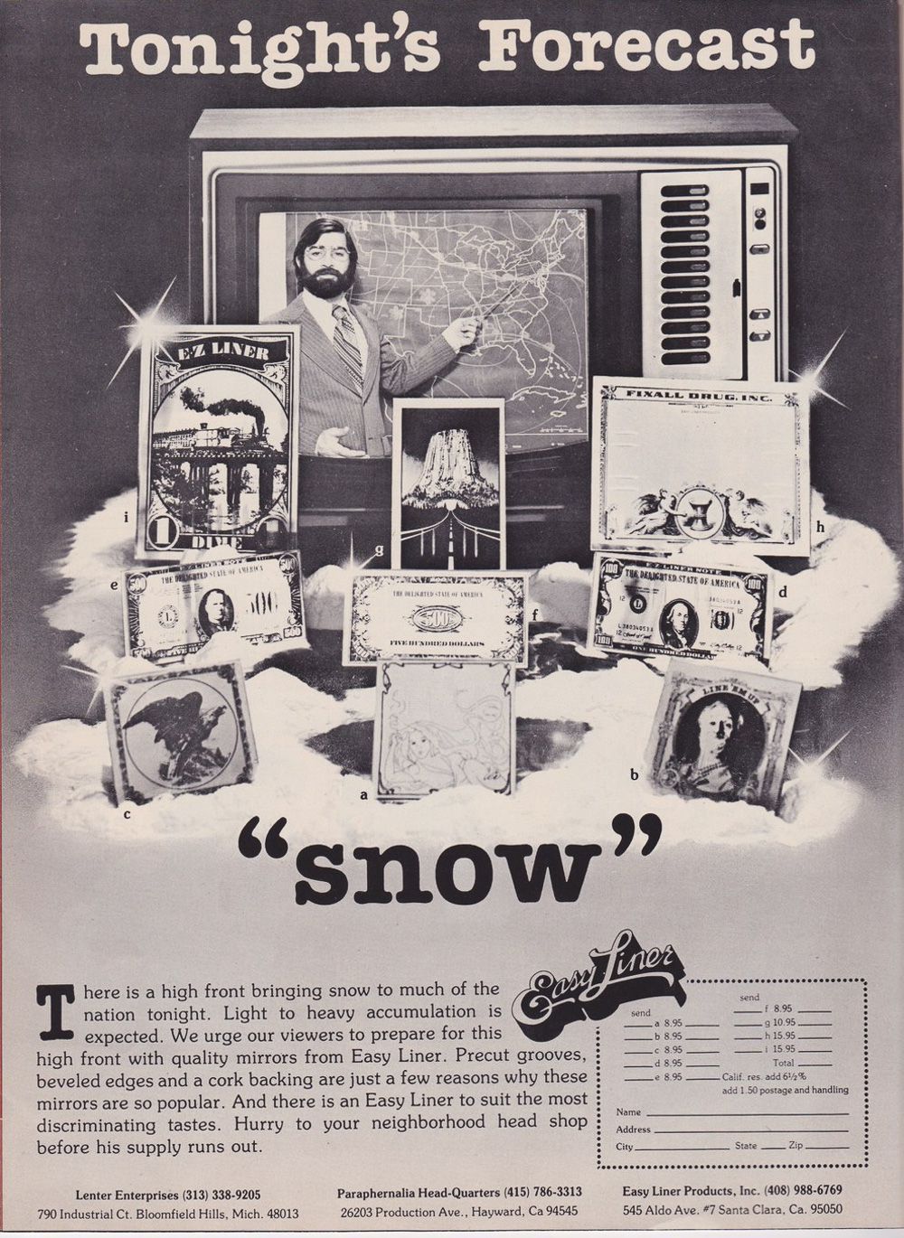 cocaine paraphernalia ads 1970s