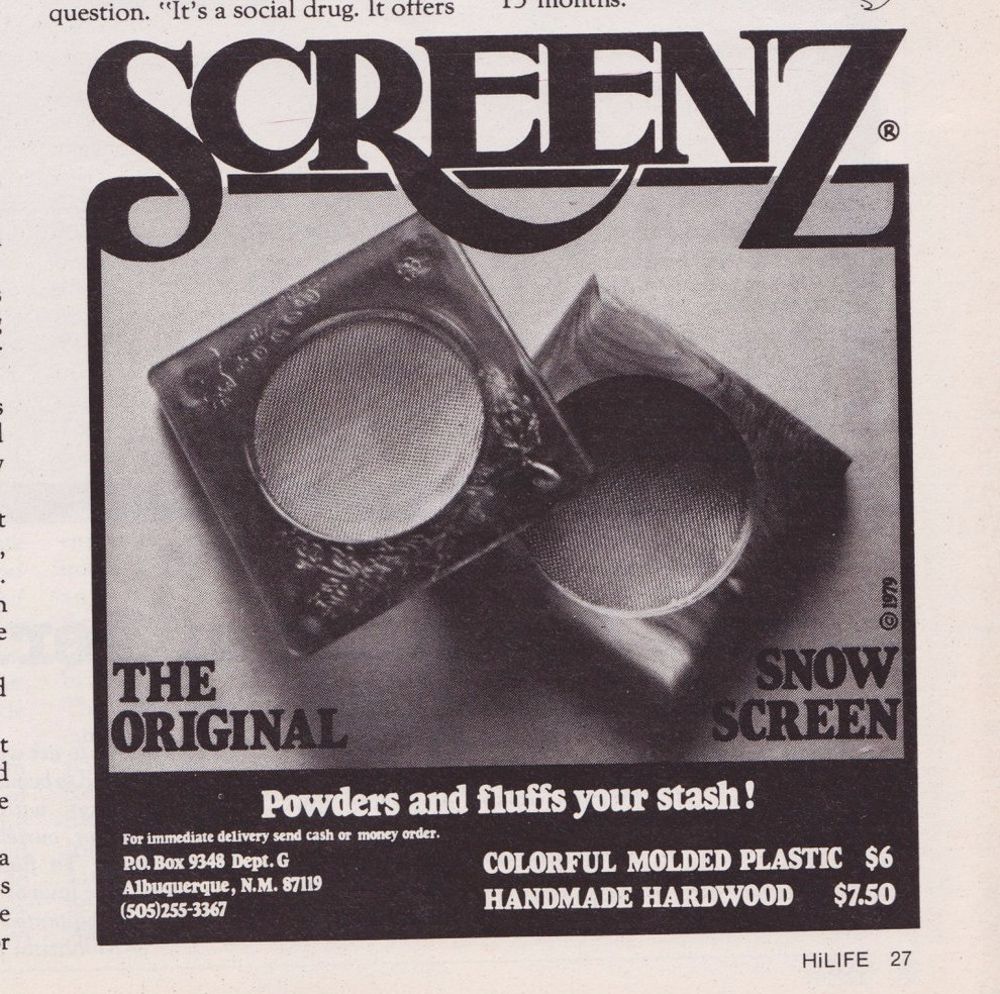 cocaine paraphernalia ads 1970s