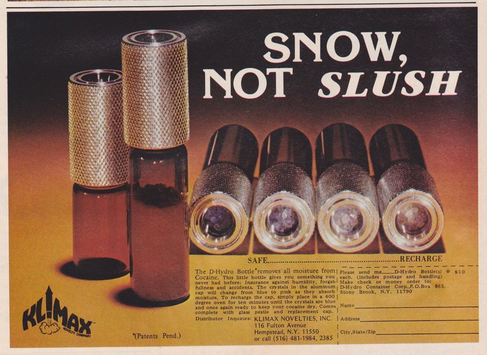 cocaine paraphernalia ads 1970s
