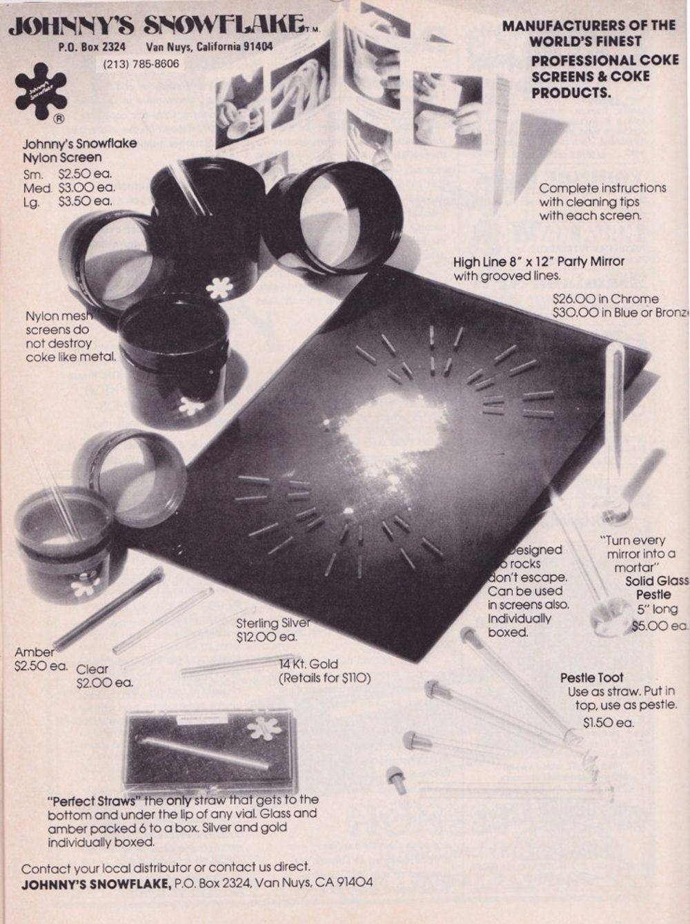 cocaine paraphernalia ads 1970s