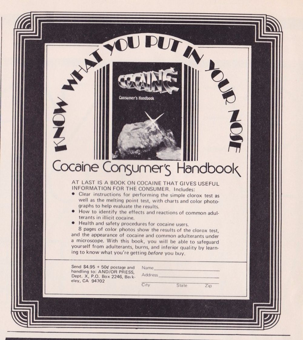 cocaine paraphernalia ads 1970s