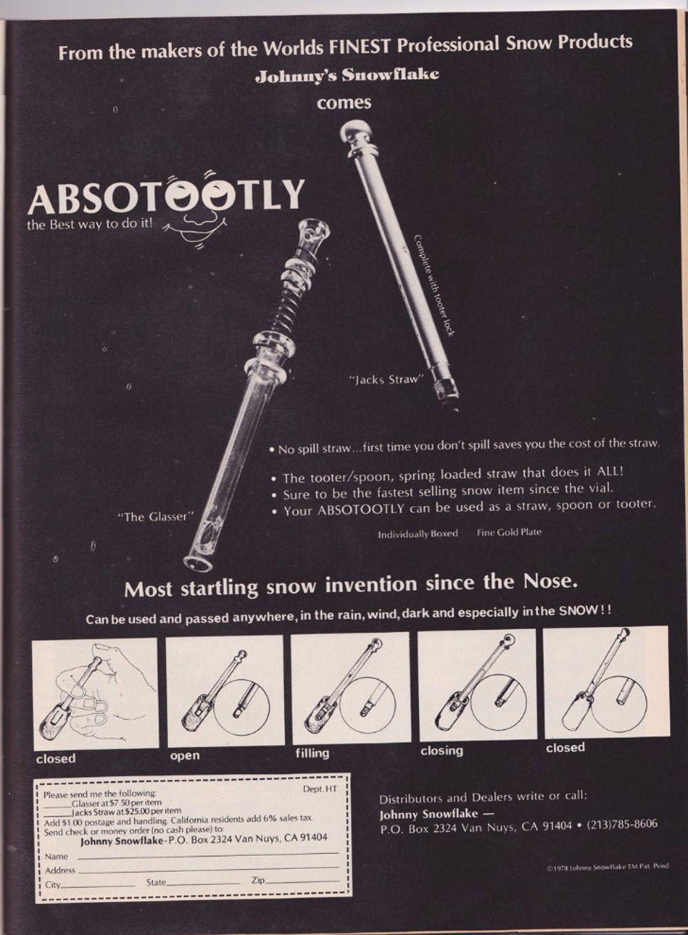 cocaine paraphernalia ads 1970s