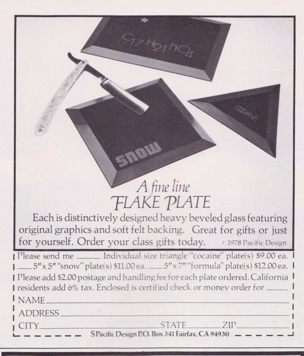 cocaine paraphernalia ads 1970s