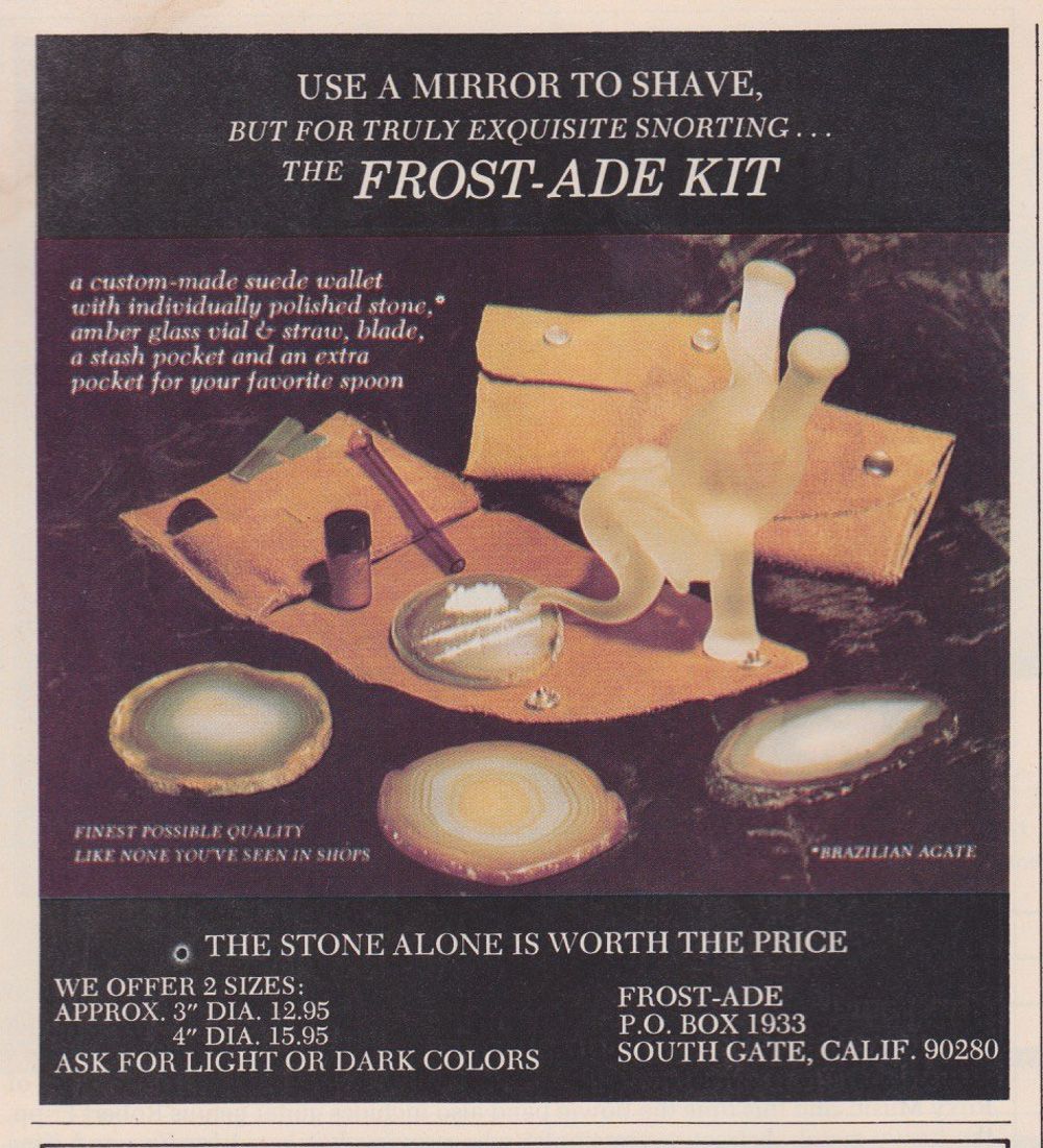 cocaine paraphernalia ads 1970s