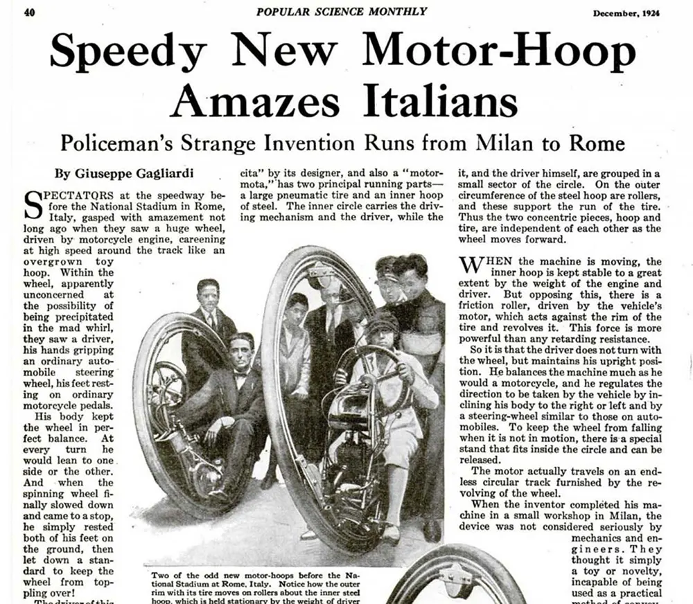 monowheel historical photos