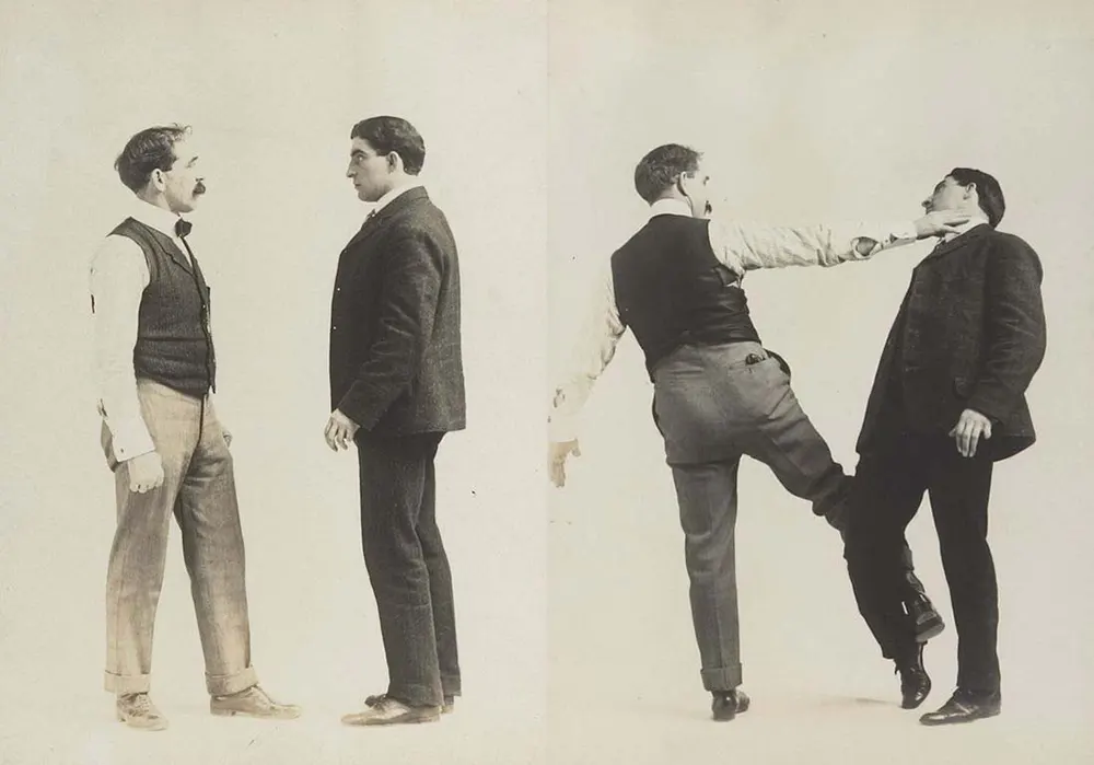 victorian self defense maneuvers vintage photos