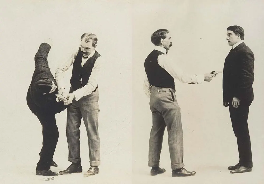 victorian self defense maneuvers vintage photos