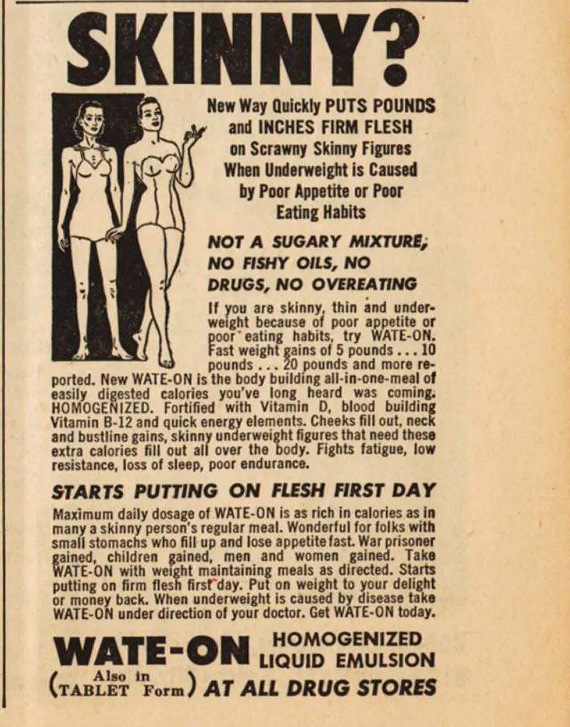weight gain vintage ads