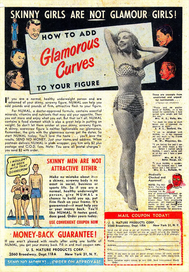 weight gain vintage ads