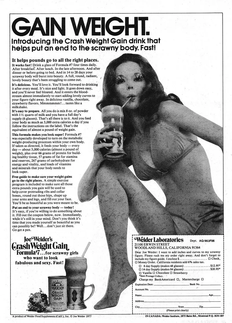 weight gain vintage ads