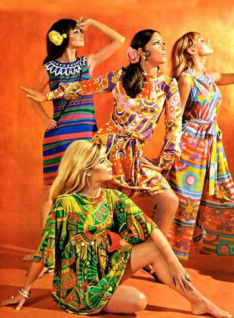 psychedelic fashion vintage photos