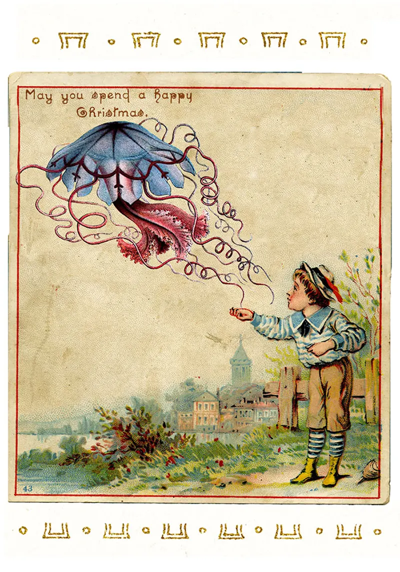 creepy victorian vintage christmas cards