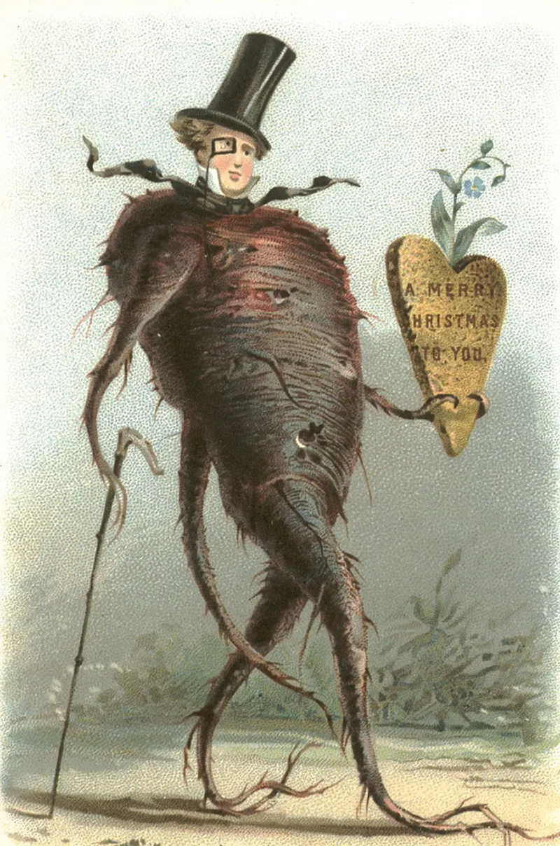 creepy victorian vintage christmas cards