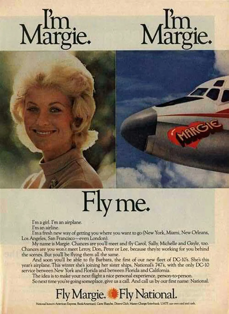 fly me ad campaign photos national airlines