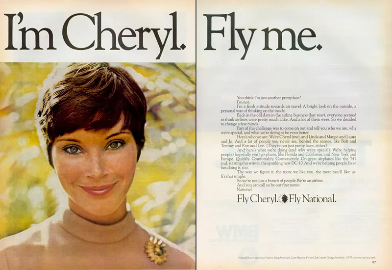 fly me ad campaign photos national airlines