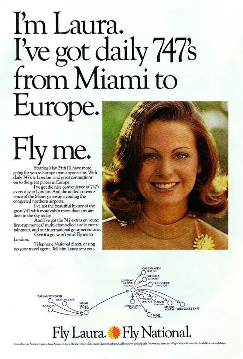 fly me ad campaign photos national airlines