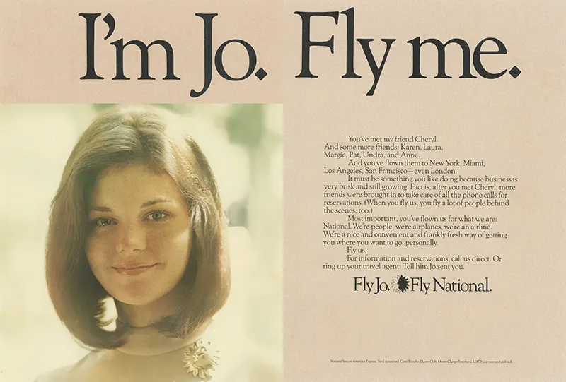 fly me ad campaign photos national airlines