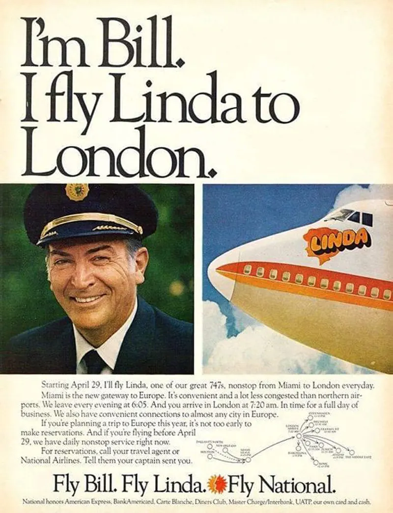 fly me ad campaign photos national airlines