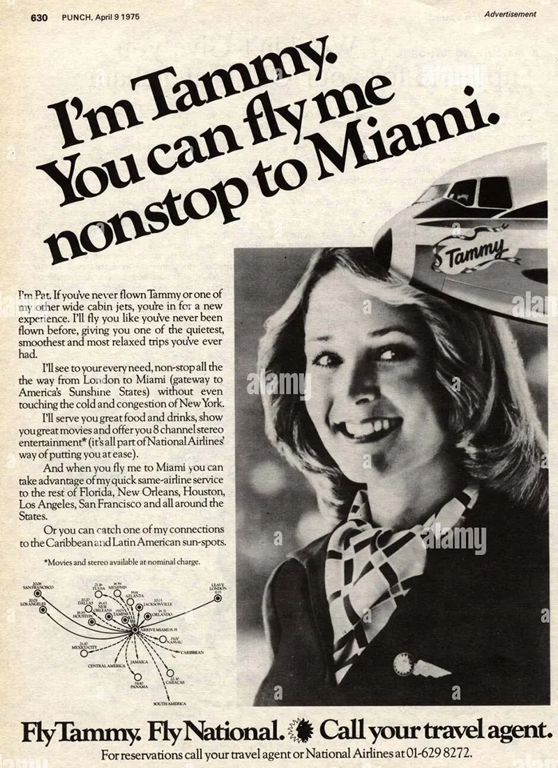 fly me ad campaign photos national airlines