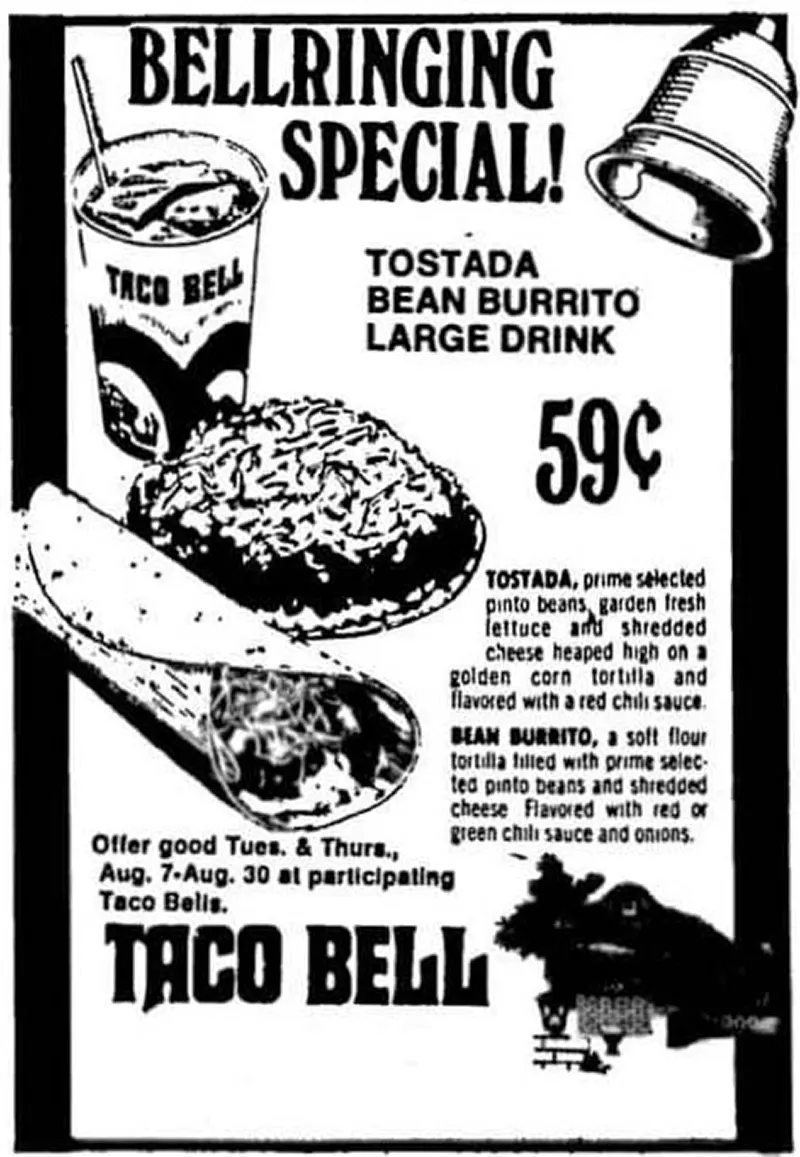 Taco Bell Vintage Menu and Ads Photos
