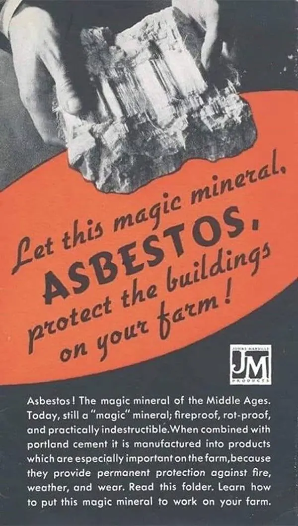 asbestos vintage advertisements fireproof snow