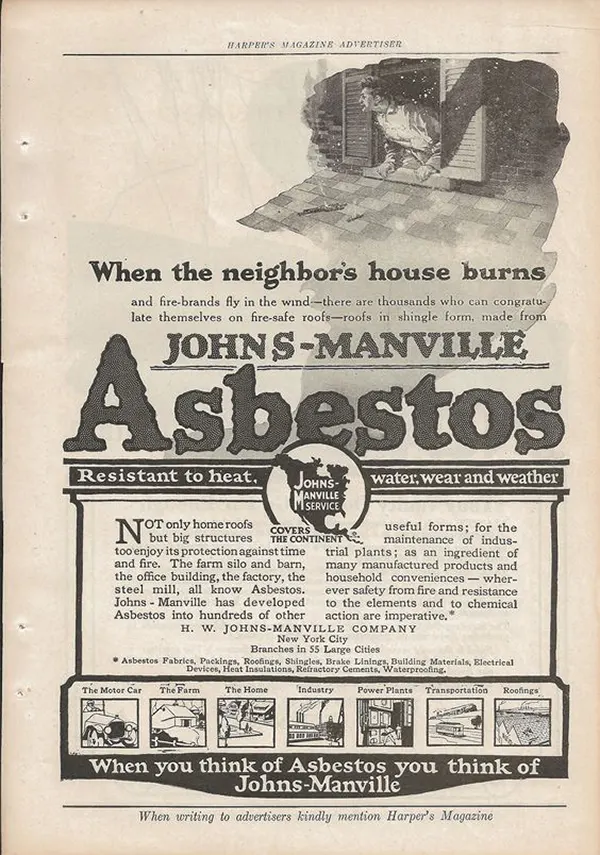asbestos vintage advertisements fireproof snow