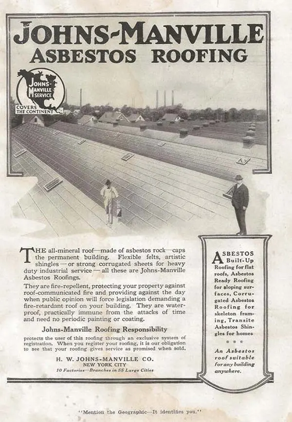 asbestos vintage advertisements fireproof snow