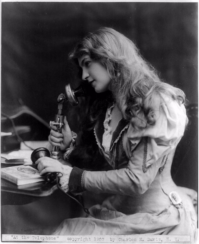Old Photos of People Talking on Telephones