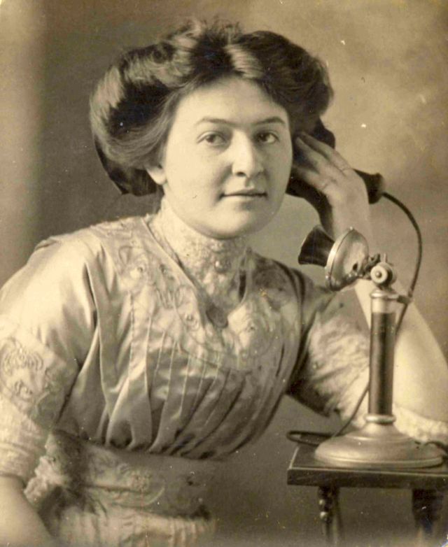 Old Photos of People Talking on Telephones