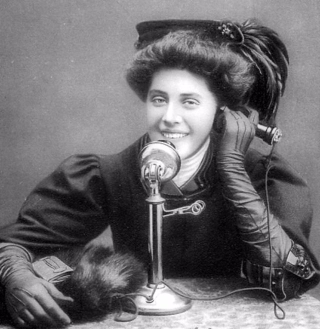 Old Photos of People Talking on Telephones
