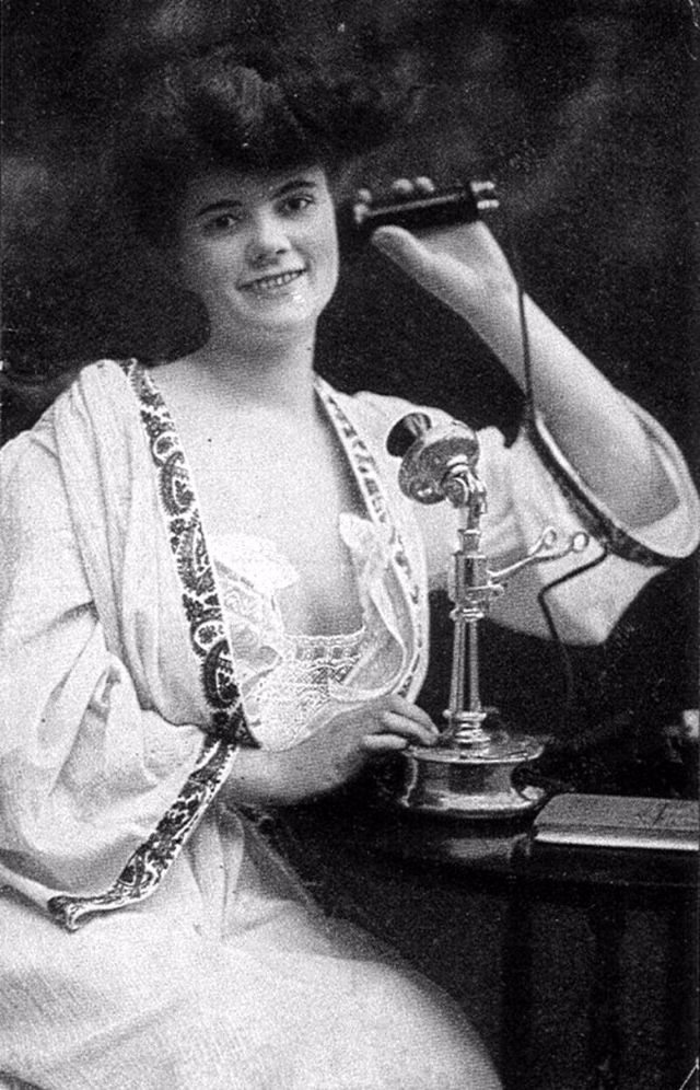Old Photos of People Talking on Telephones
