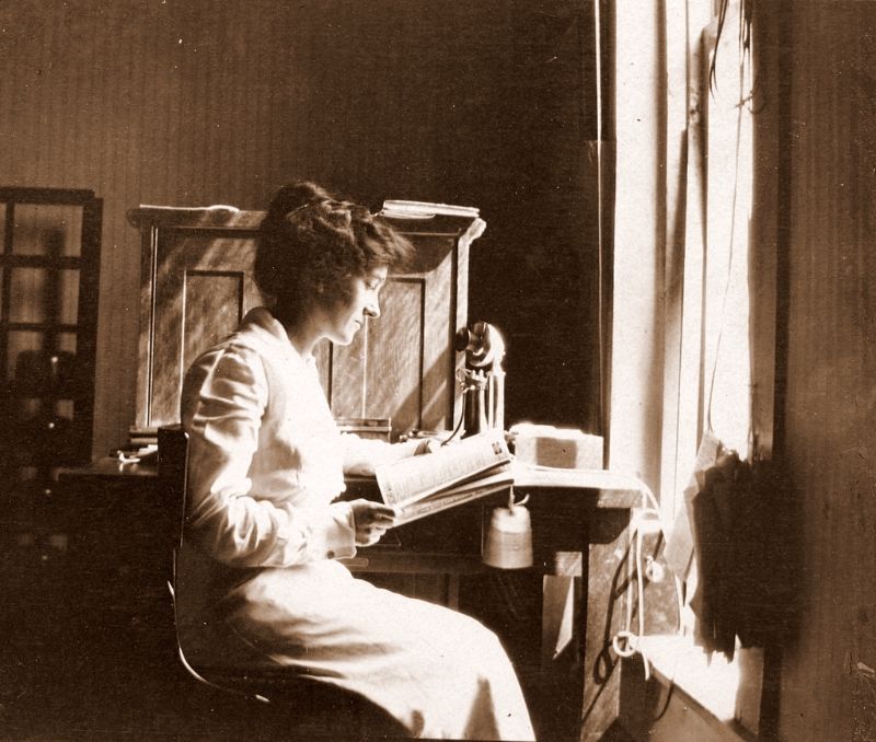 Old Photos of People Talking on Telephones
