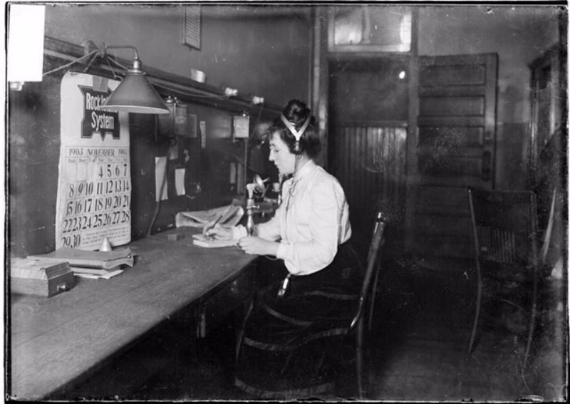 Old Photos of People Talking on Telephones