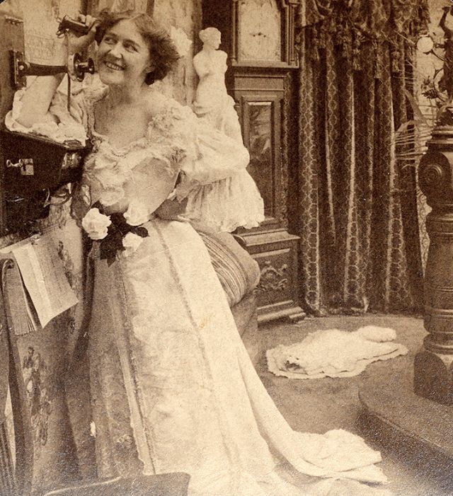Old Photos of People Talking on Telephones