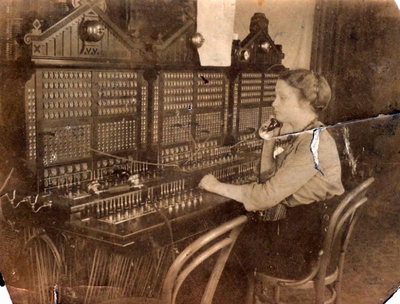 Old Photos of People Talking on Telephones