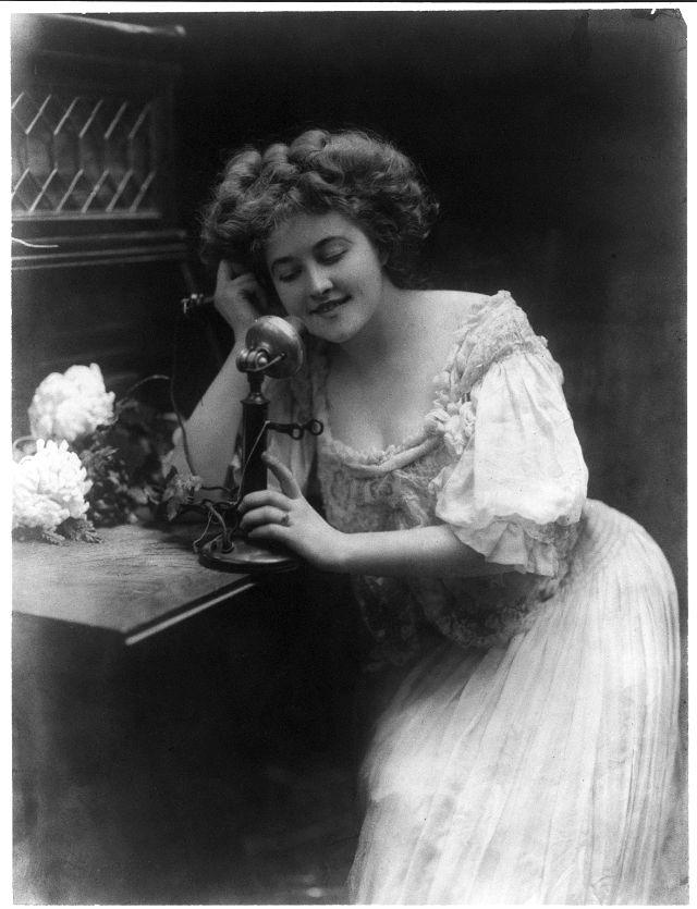 Old Photos of People Talking on Telephones