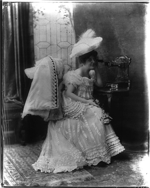 Old Photos of People Talking on Telephones
