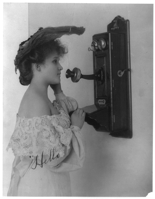 Old Photos of People Talking on Telephones