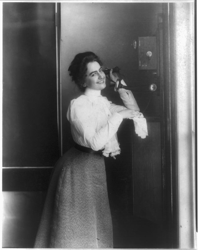 Old Photos of People Talking on Telephones