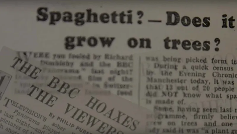 The Spaghetti Tree Hoax Photos
